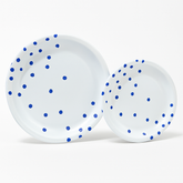 Royal Blue Polka Dot Premium Plastic Plates